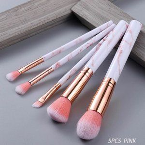 Pink/White & Rose Gold 5 Pcs Makeup Brushes Set